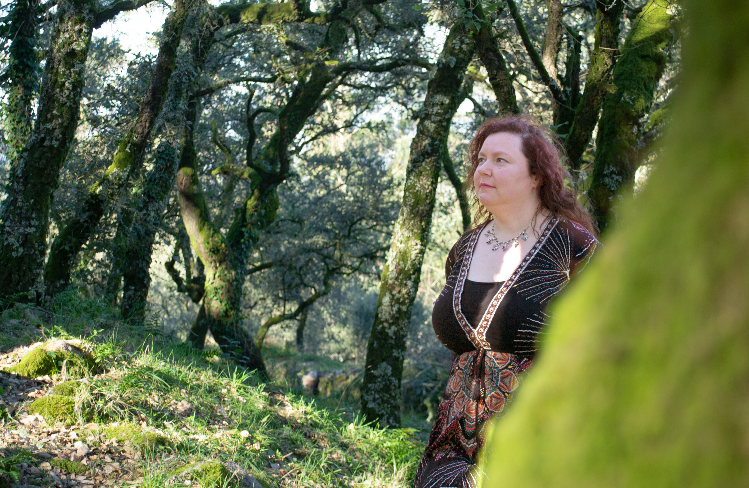Author Ana C. Nunes in the forest